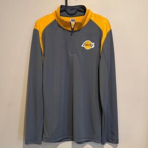 🧨NBA Los Angeles Lakers Gray and Gold Quarter-Zip size small
